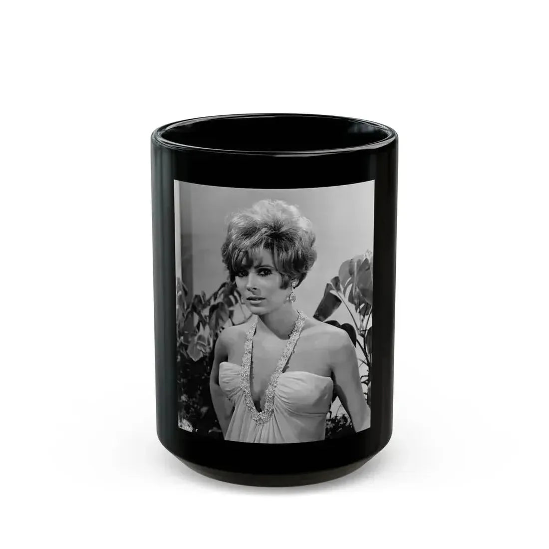 Jill St. John #313 (Vintage Female Icon) Black Coffee Mug 15oz - Go Mug Yourself