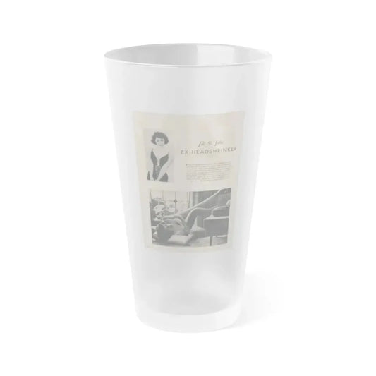 Jill St. John #314 - MALE Mag. Sept. '58 - 1 Page, 2 B&W Photos, Caption & Paragraph (Vintage Female Icon) Frosted Pint Glass 16oz 16oz Frosted - Go Mug Yourself