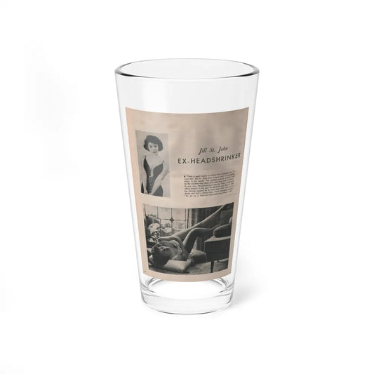 Jill St. John #314 - MALE Mag. Sept. '58 - 1 Page, 2 B&W Photos, Caption & Paragraph (Vintage Female Icon) Pint Glass 16oz 16oz - Go Mug Yourself