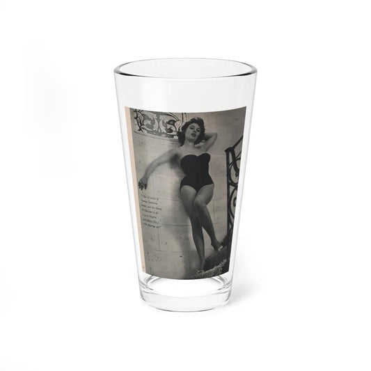 Jill St. John #315 - MALE Mag. Sept. '58 - 1 Page, 1 B&W Photo & Caption (Vintage Female Icon) Pint Glass 16oz 16oz - Go Mug Yourself