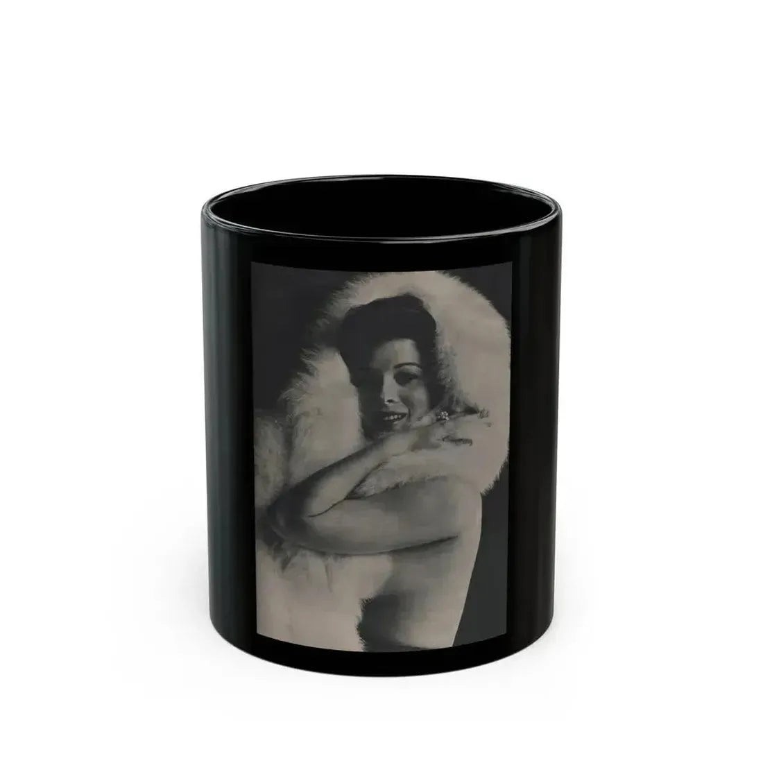 Jill St. John #316 - MALE Mag. Sept. '58 - 1 Page, 1 B&W Photo (Vintage Female Icon) Black Coffee Mug 11oz - Go Mug Yourself