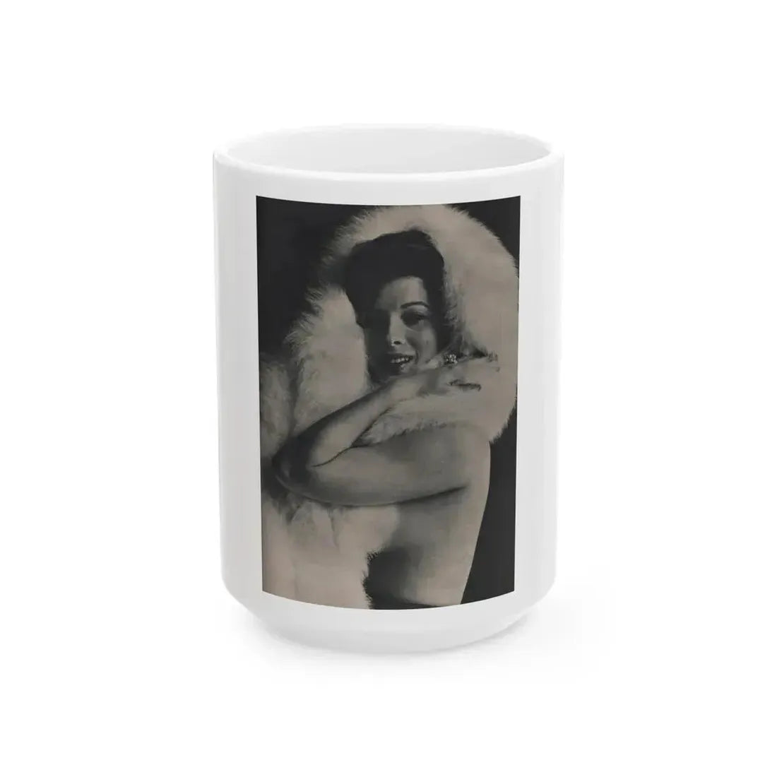 Jill St. John #316 - MALE Mag. Sept. '58 - 1 Page, 1 B&W Photo (Vintage Female Icon) White Coffee Mug 15oz - Go Mug Yourself