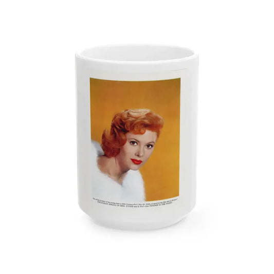 Jill St. John #323 - 7x9.5 Late 50's Color Glamour Portrait Photo Magazine Page (Vintage Female Icon) White Coffee Mug 15oz - Go Mug Yourself