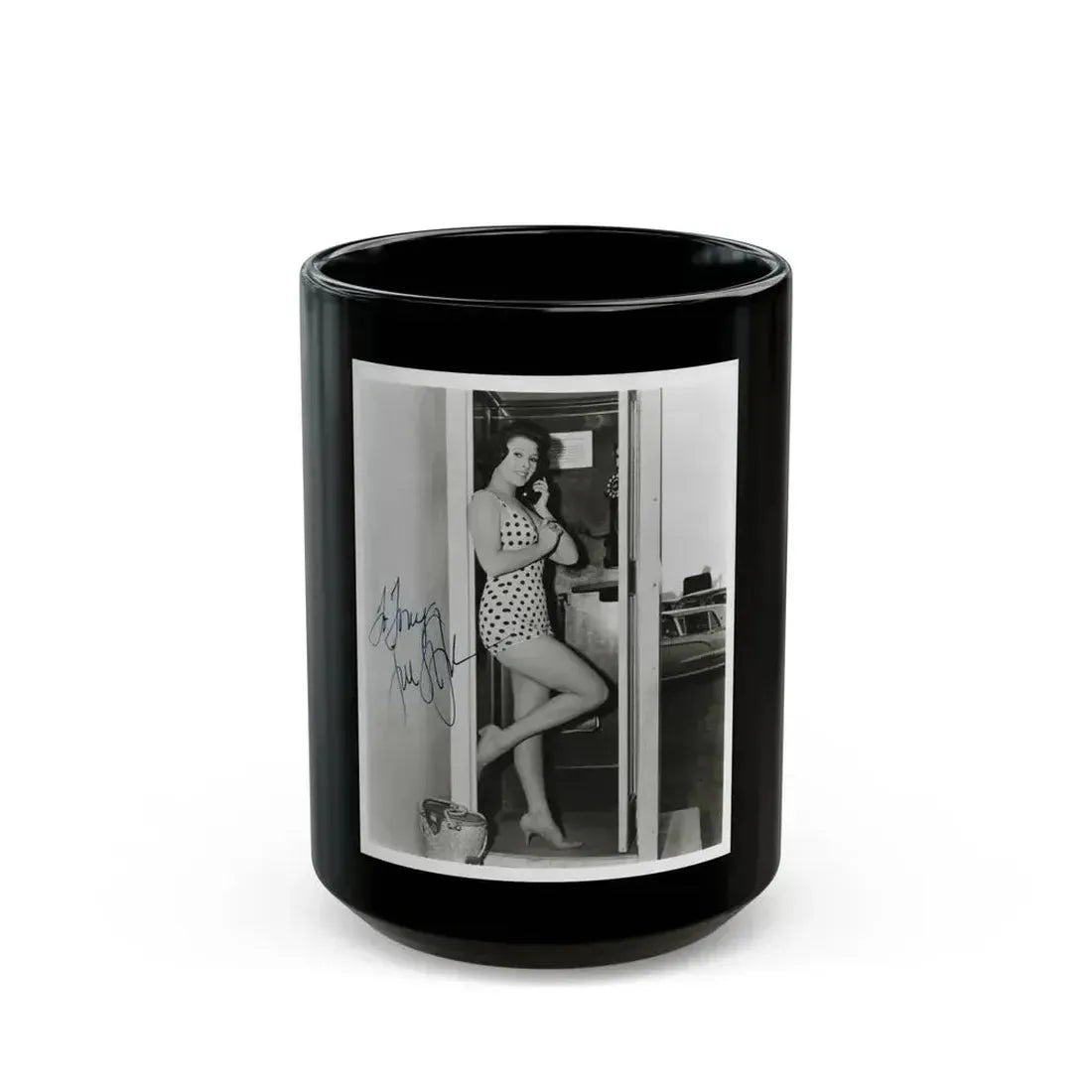 Jill St. John #332 (Vintage Female Icon) Black Coffee Mug 15oz - Go Mug Yourself