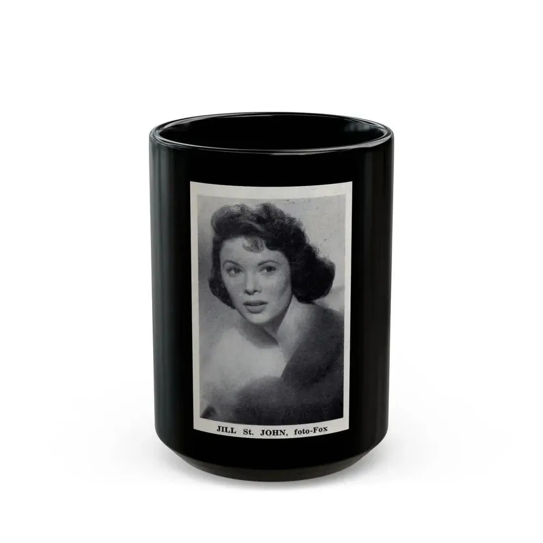 Jill St. John #337 - 1 Small B&W Glamour Portrait on Page 21 from DE LACH Dutch Dutch Movie Star Magzine 4-24-1959 (Vintage Female Icon) Black Coffee Mug 15oz - Go Mug Yourself