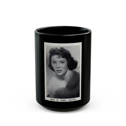 Jill St. John #337 - 1 Small B&W Glamour Portrait on Page 21 from DE LACH Dutch Dutch Movie Star Magzine 4-24-1959 (Vintage Female Icon) Black Coffee Mug 15oz - Go Mug Yourself