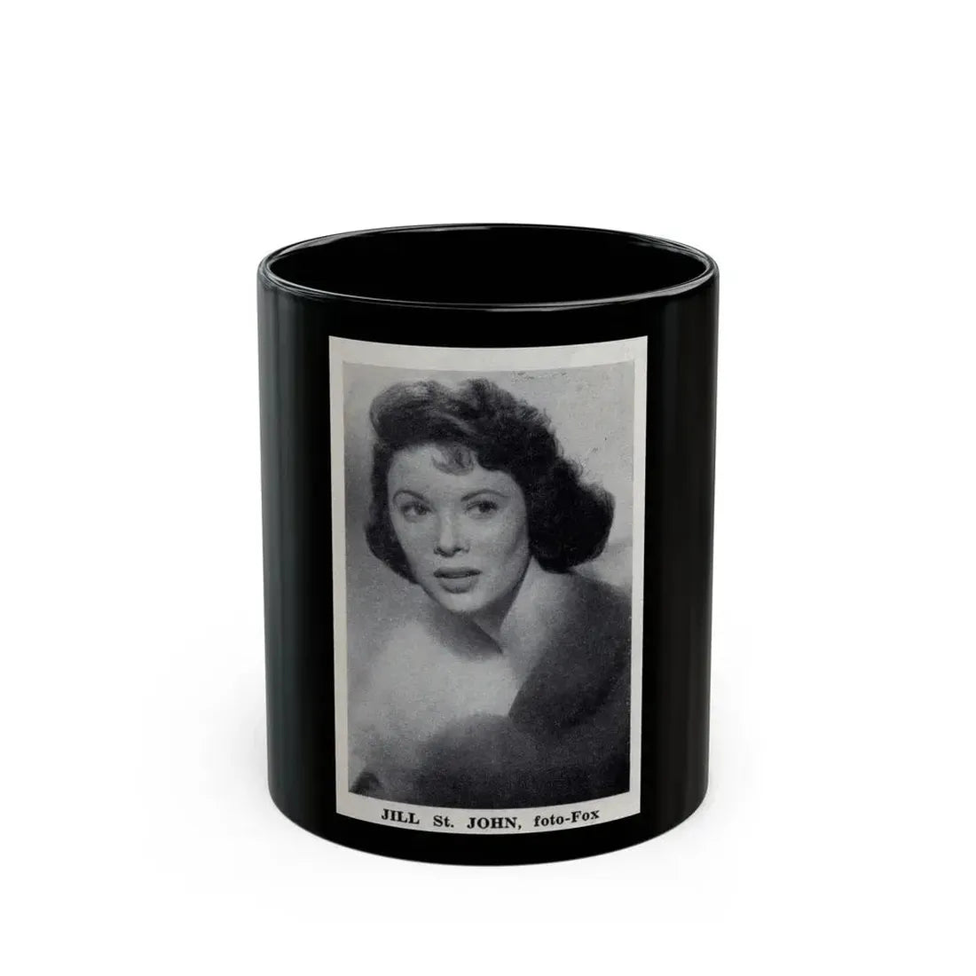 Jill St. John #337 - 1 Small B&W Glamour Portrait on Page 21 from DE LACH Dutch Dutch Movie Star Magzine 4-24-1959 (Vintage Female Icon) Black Coffee Mug - Go Mug Yourself