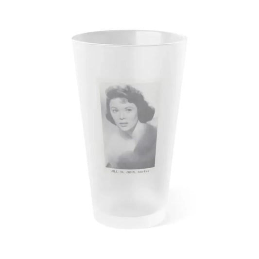 Jill St. John #337 - 1 Small B&W Glamour Portrait on Page 21 from DE LACH Dutch Dutch Movie Star Magzine 4-24-1959 (Vintage Female Icon) Frosted Pint Glass 16oz 16oz Frosted - Go Mug Yourself
