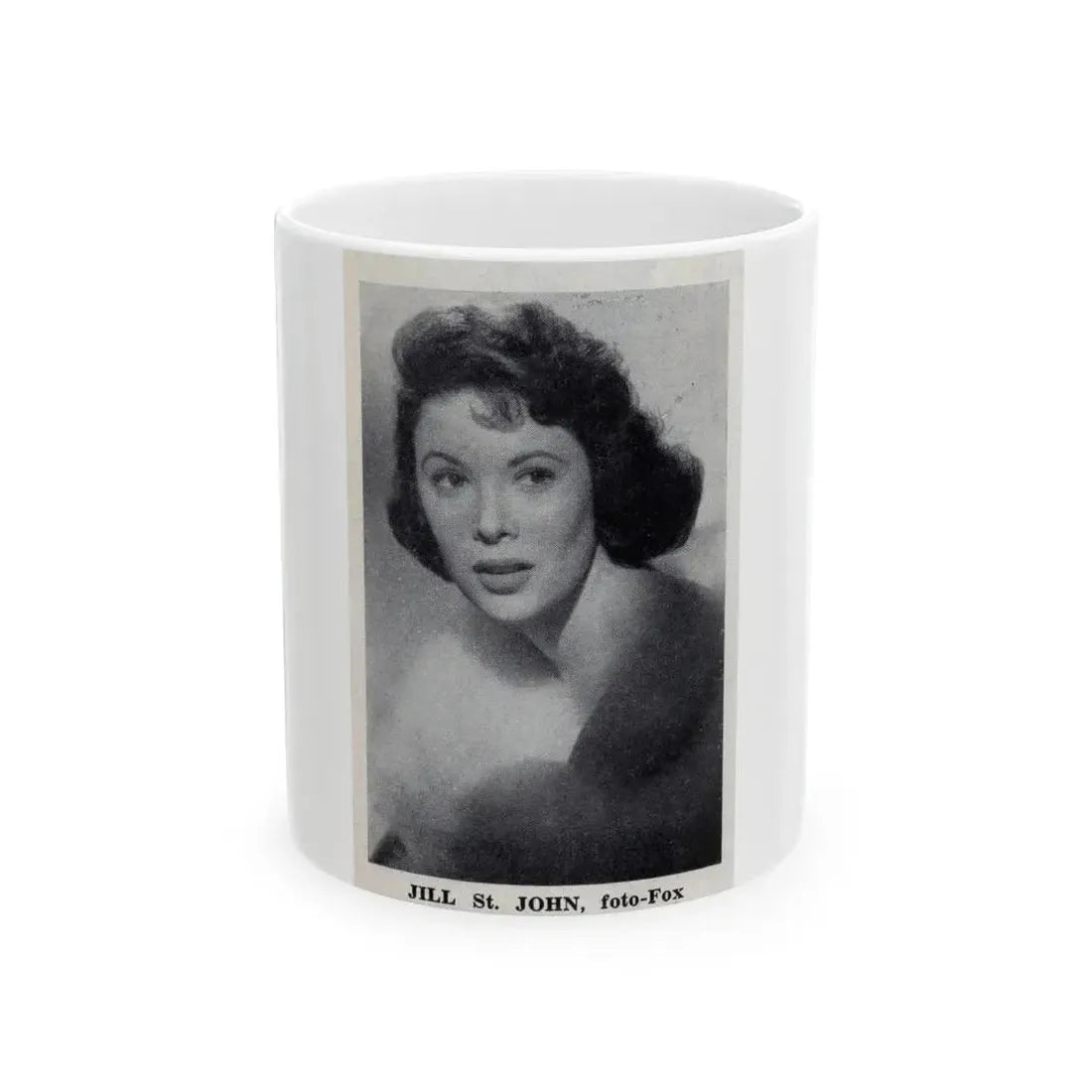 Jill St. John #337 - 1 Small B&W Glamour Portrait on Page 21 from DE LACH Dutch Dutch Movie Star Magzine 4-24-1959 (Vintage Female Icon) White Coffee Mug 11oz - Go Mug Yourself