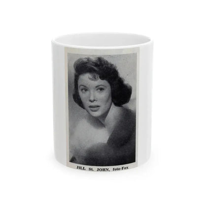 Jill St. John #337 - 1 Small B&W Glamour Portrait on Page 21 from DE LACH Dutch Dutch Movie Star Magzine 4-24-1959 (Vintage Female Icon) White Coffee Mug 11oz - Go Mug Yourself
