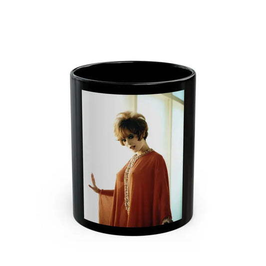 Jill St. John #339 - 8x10 Color HQ Negative Re-Strike see through orange Gown visible boobs and nipples (Vintage Female Icon) Black Coffee Mug 11oz - Go Mug Yourself