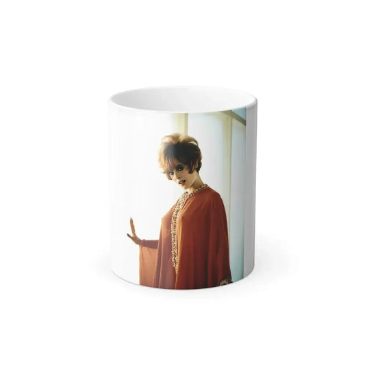 Jill St. John #339 - 8x10 Color HQ Negative Re-Strike see through orange Gown visible boobs and nipples (Vintage Female Icon) Color Changing Coffee Mug 11oz - Go Mug Yourself