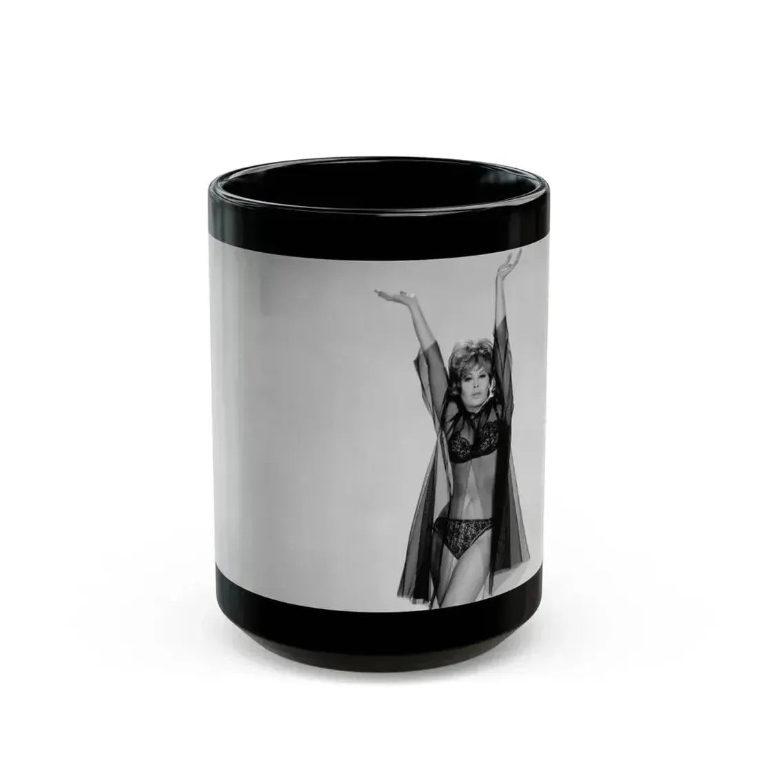Jill St. John #99 (Vintage Female Icon) Black Coffee Mug 15oz - Go Mug Yourself