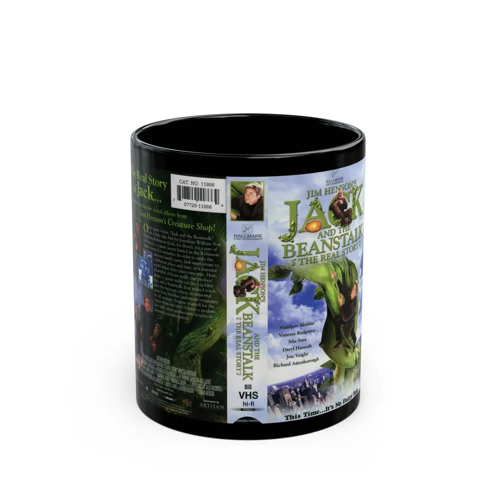 JIM HENSONS JACK AND THE BEANSTALK THE REAL STORY (VHS COVER) - Black Coffee Mug-11oz-Go Mug Yourself