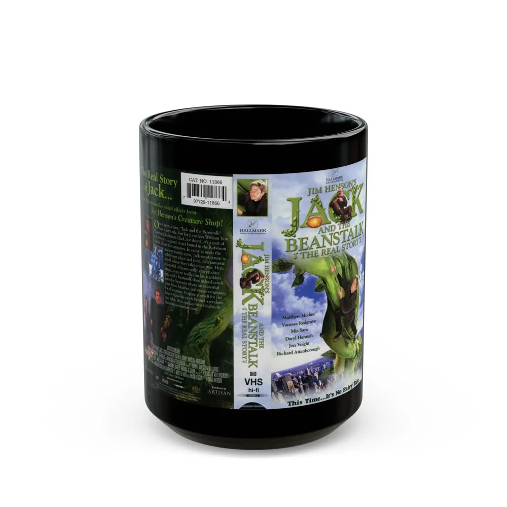 JIM HENSONS JACK AND THE BEANSTALK THE REAL STORY (VHS COVER) - Black Coffee Mug-15oz-Go Mug Yourself