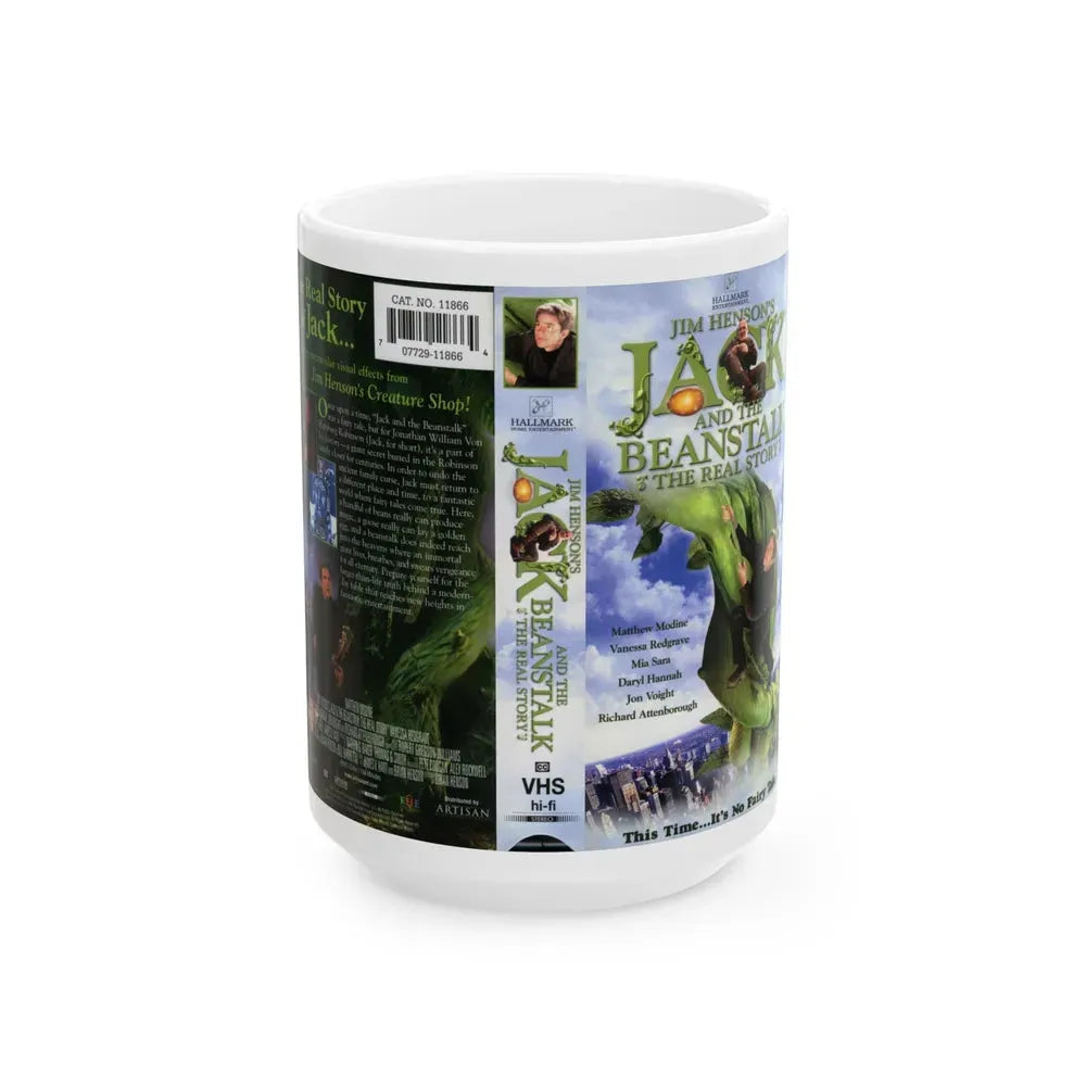JIM HENSONS JACK AND THE BEANSTALK THE REAL STORY (VHS COVER) - White Coffee Mug 15oz - Go Mug Yourself
