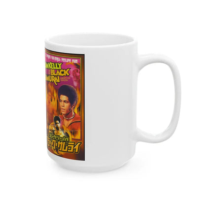 JIM KELLY AS THE BLACK SAMURAI (VHS COVER) - White Coffee Mug-Go Mug Yourself