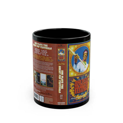 JIMI PLAYS THE GREAT POP FESTIVALS (VHS COVER) - Black Coffee Mug-11oz-Go Mug Yourself