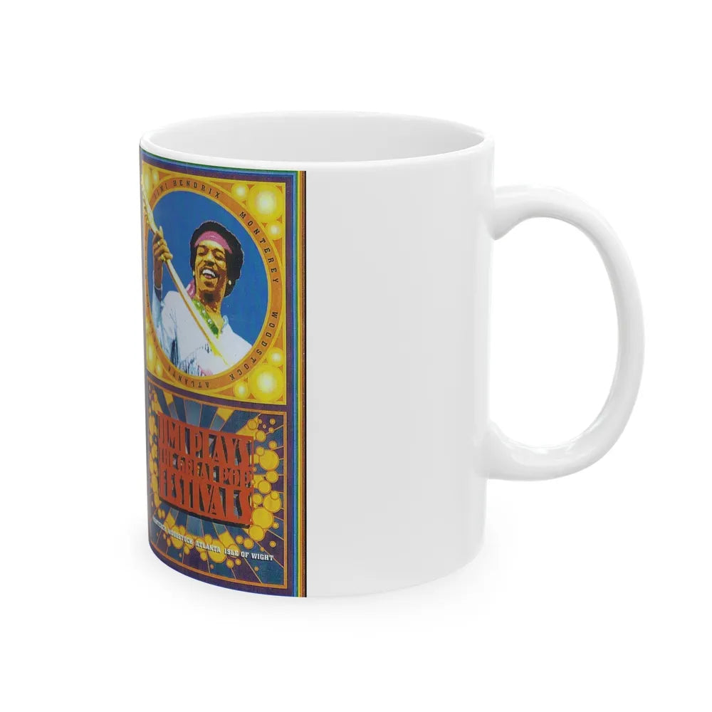 JIMI PLAYS THE GREAT POP FESTIVALS (VHS COVER) - White Coffee Mug-Go Mug Yourself