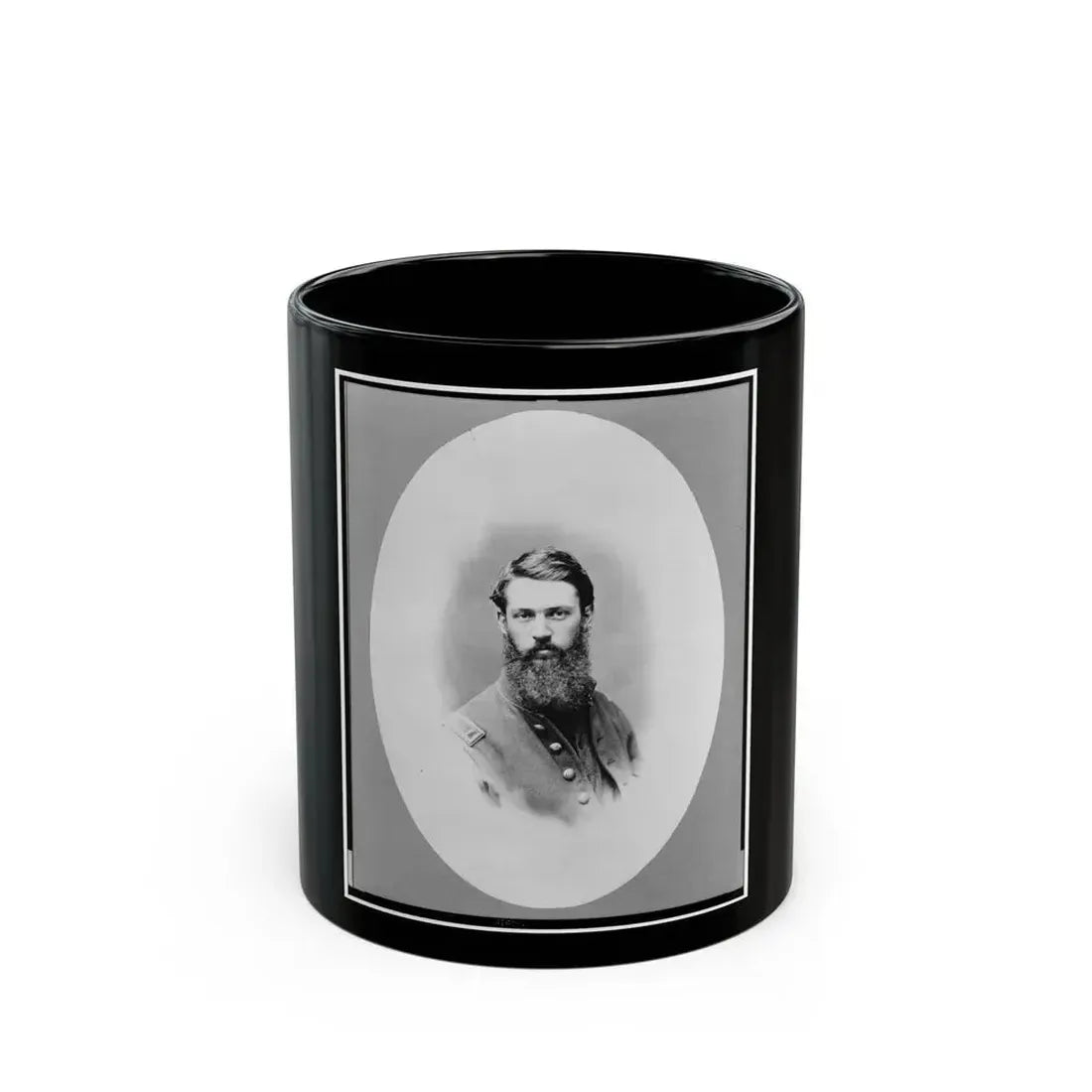 J.M. Schoonmaker, Half-Length Portrait, Facing Front, In Union Uniform (U.S. Civil War) Black Coffee Mug 11oz - Go Mug Yourself