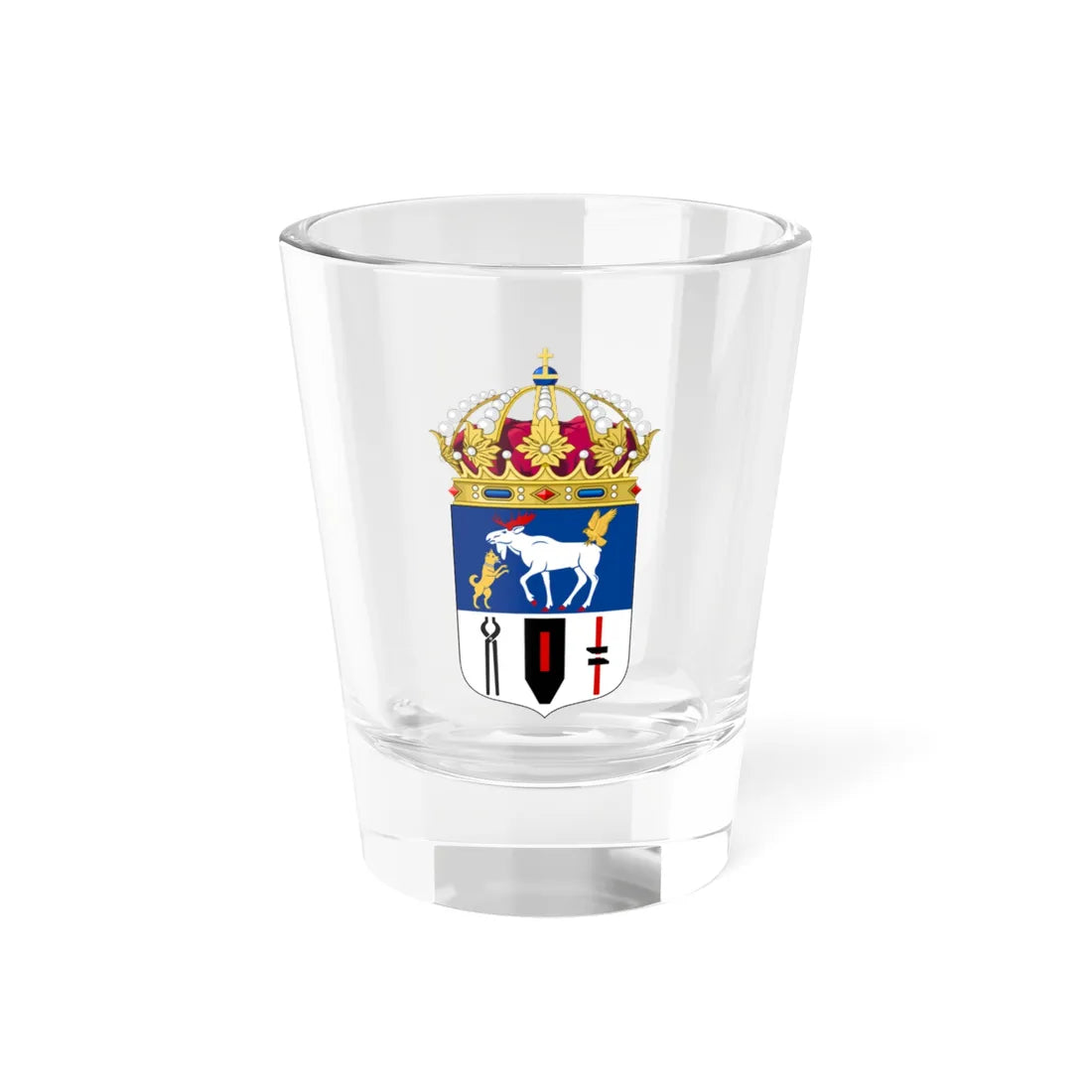 Jämtlands läns vapen crowned (Sweden) (Coat of Arms) Shot Glass 1.5oz 1.5oz - Go Mug Yourself