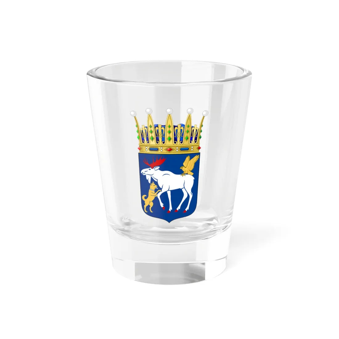 Jämtlands vapen crowned (Sweden) (Coat of Arms) Shot Glass 1.5oz 1.5oz - Go Mug Yourself