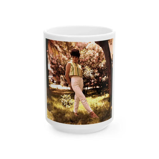 Joan Collins #01 (Vintage Female Icon) White Coffee Mug 15oz - Go Mug Yourself
