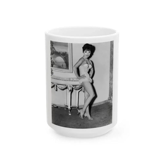 Joan Collins #07 (Vintage Female Icon) White Coffee Mug 15oz - Go Mug Yourself