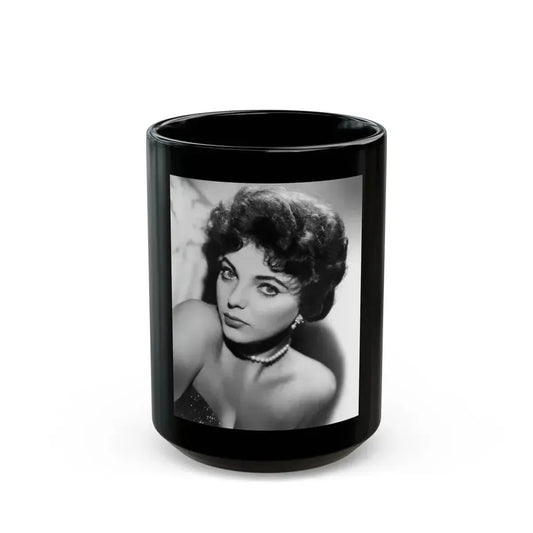 Joan Collins #103 (Vintage Female Icon) Black Coffee Mug 15oz - Go Mug Yourself
