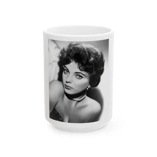 Joan Collins #103 (Vintage Female Icon) White Coffee Mug 15oz - Go Mug Yourself