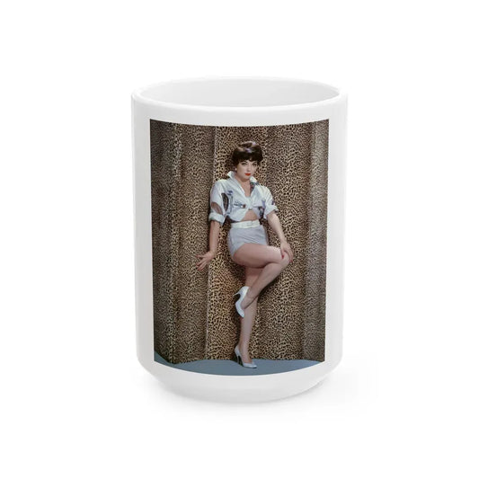 Joan Collins #11 (Vintage Female Icon) White Coffee Mug 15oz - Go Mug Yourself