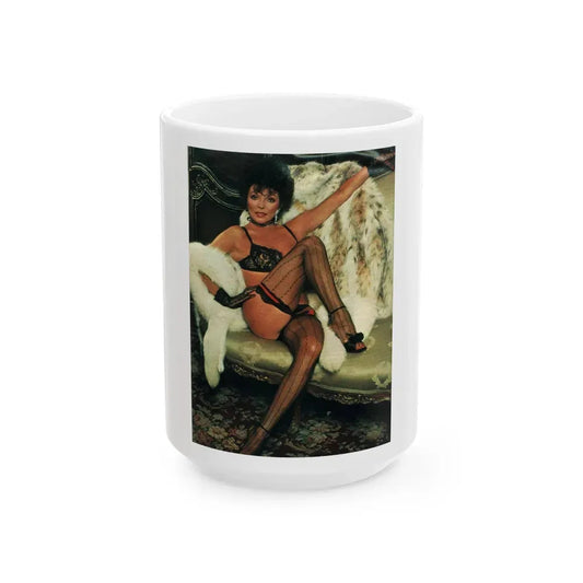 Joan Collins #13 (Vintage Female Icon) White Coffee Mug 15oz - Go Mug Yourself