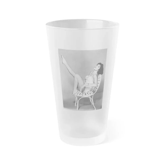Joan Collins #134 (Vintage Female Icon) Frosted Pint Glass 16oz 16oz Frosted - Go Mug Yourself