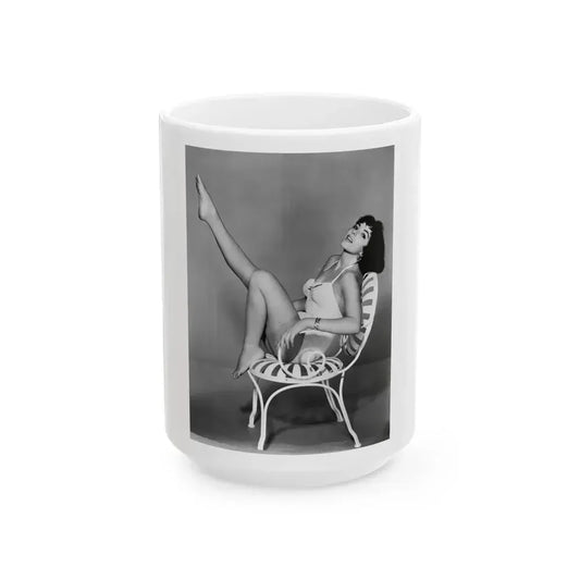 Joan Collins #134 (Vintage Female Icon) White Coffee Mug 15oz - Go Mug Yourself