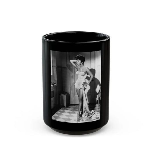 Joan Collins #16 (Vintage Female Icon) Black Coffee Mug 15oz - Go Mug Yourself