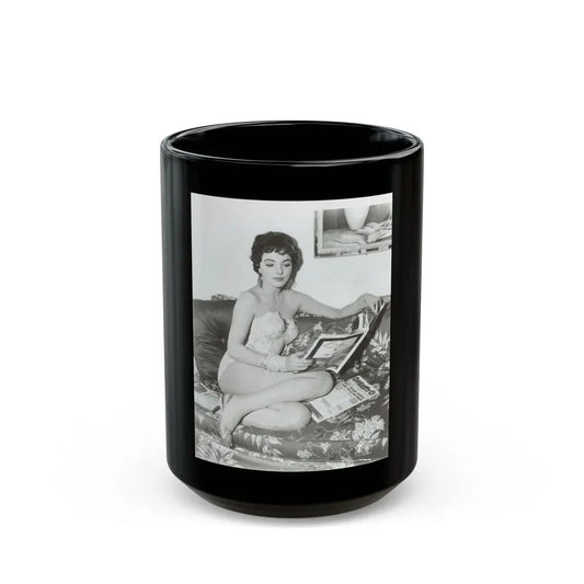 Joan Collins #20 (Vintage Female Icon) Black Coffee Mug 15oz - Go Mug Yourself