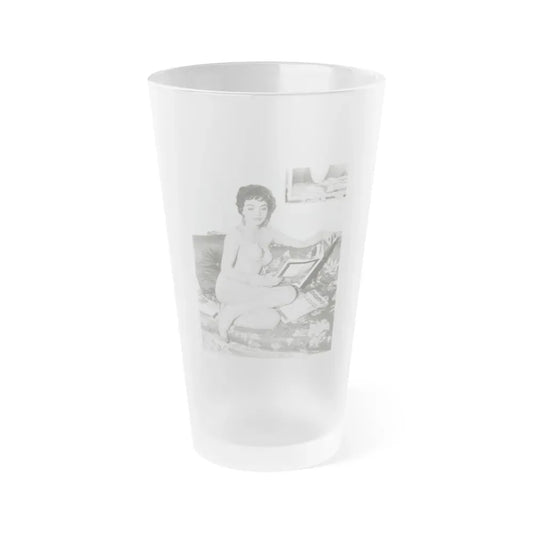 Joan Collins #20 (Vintage Female Icon) Frosted Pint Glass 16oz 16oz Frosted - Go Mug Yourself