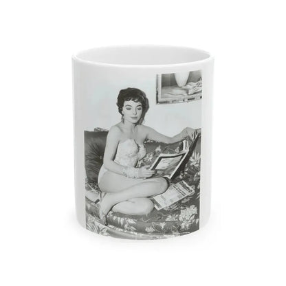 Joan Collins #20 (Vintage Female Icon) White Coffee Mug 11oz - Go Mug Yourself