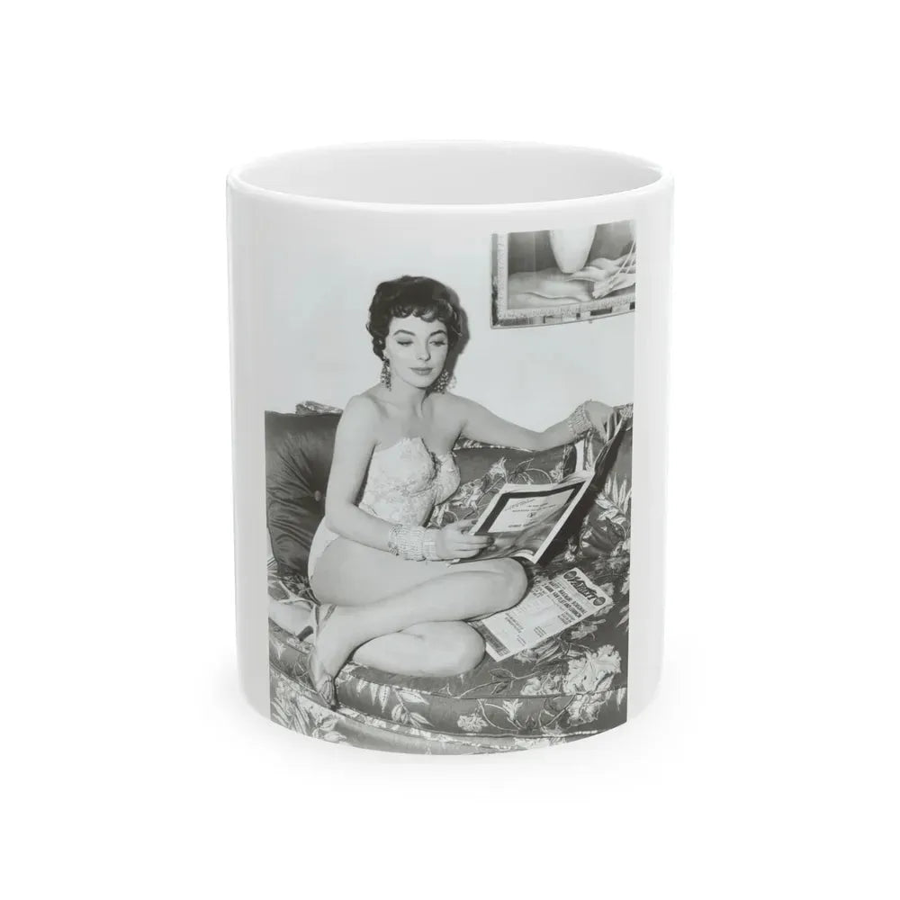 Joan Collins #20 (Vintage Female Icon) White Coffee Mug 11oz - Go Mug Yourself