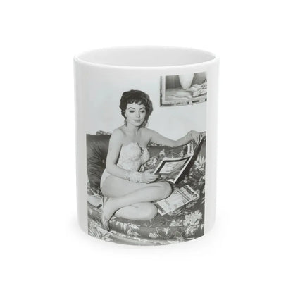 Joan Collins #20 (Vintage Female Icon) White Coffee Mug 11oz - Go Mug Yourself
