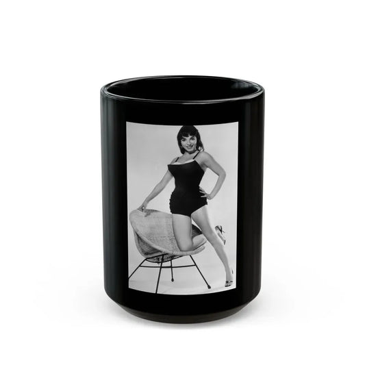 Joan Collins #21 (Vintage Female Icon) Black Coffee Mug 15oz - Go Mug Yourself