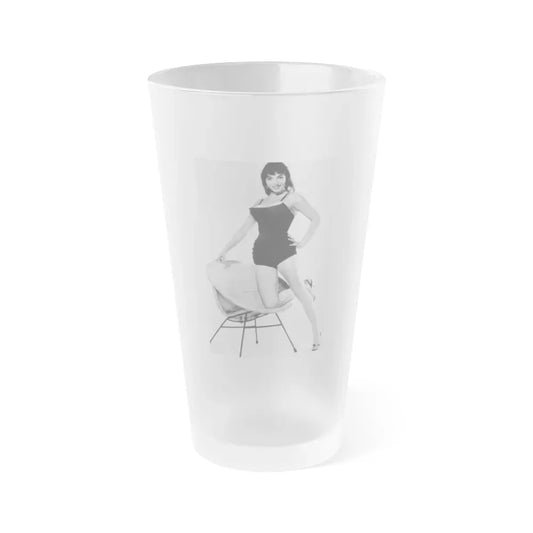 Joan Collins #21 (Vintage Female Icon) Frosted Pint Glass 16oz 16oz Frosted - Go Mug Yourself