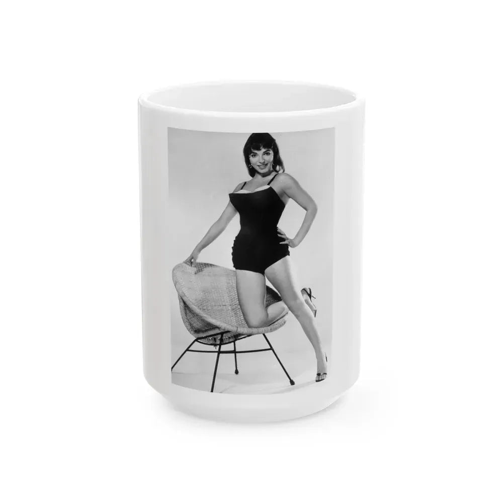 Joan Collins #21 (Vintage Female Icon) White Coffee Mug 15oz - Go Mug Yourself