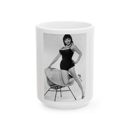 Joan Collins #21 (Vintage Female Icon) White Coffee Mug 15oz - Go Mug Yourself