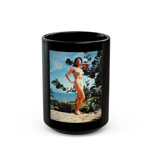 Joan Collins #22 (Vintage Female Icon) Black Coffee Mug 15oz - Go Mug Yourself