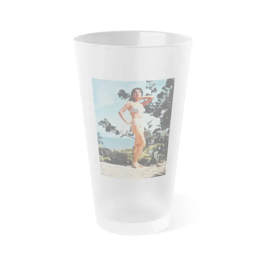 Joan Collins #22 (Vintage Female Icon) Frosted Pint Glass 16oz 16oz Frosted - Go Mug Yourself