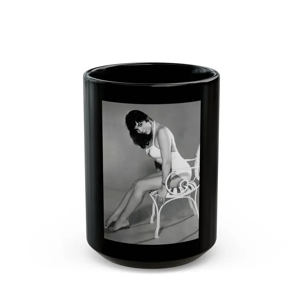 Joan Collins #23 (Vintage Female Icon) Black Coffee Mug 15oz - Go Mug Yourself