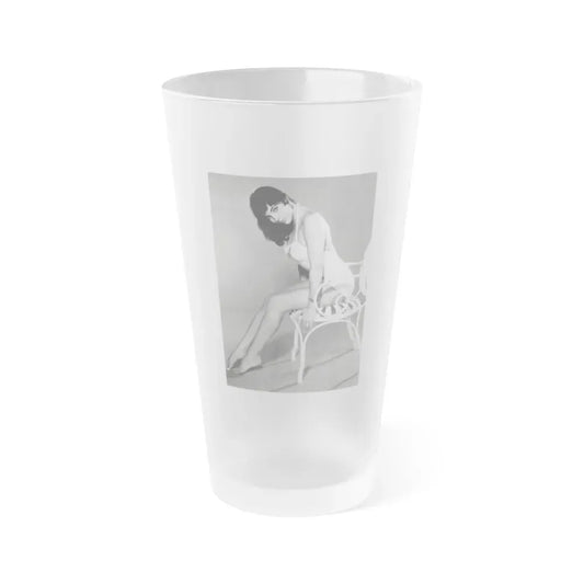 Joan Collins #23 (Vintage Female Icon) Frosted Pint Glass 16oz 16oz Frosted - Go Mug Yourself