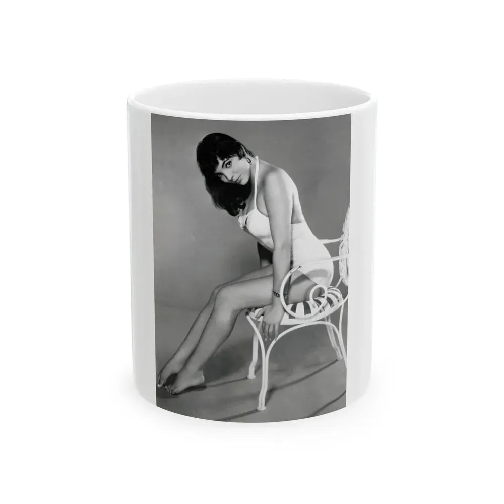 Joan Collins #23 (Vintage Female Icon) White Coffee Mug 11oz - Go Mug Yourself