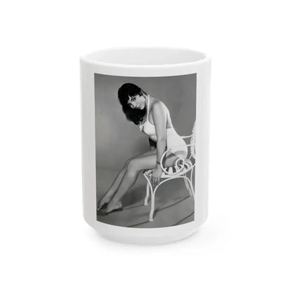Joan Collins #23 (Vintage Female Icon) White Coffee Mug 15oz - Go Mug Yourself